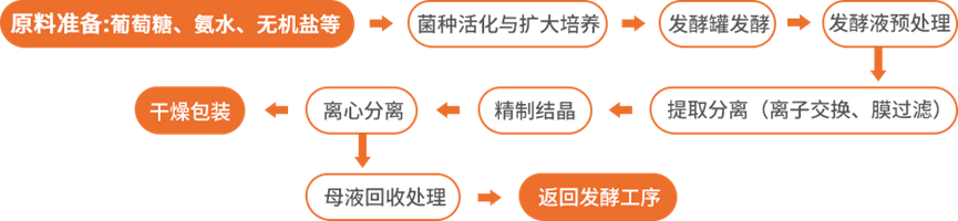 小麥淀粉提取蘇氨酸工藝流程圖